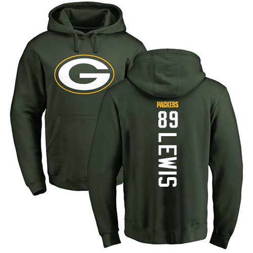 Men Green Bay Packers Green 89 Lewis Marcedes Backer Nike NFL Pullover Hoodie Sweatshirts